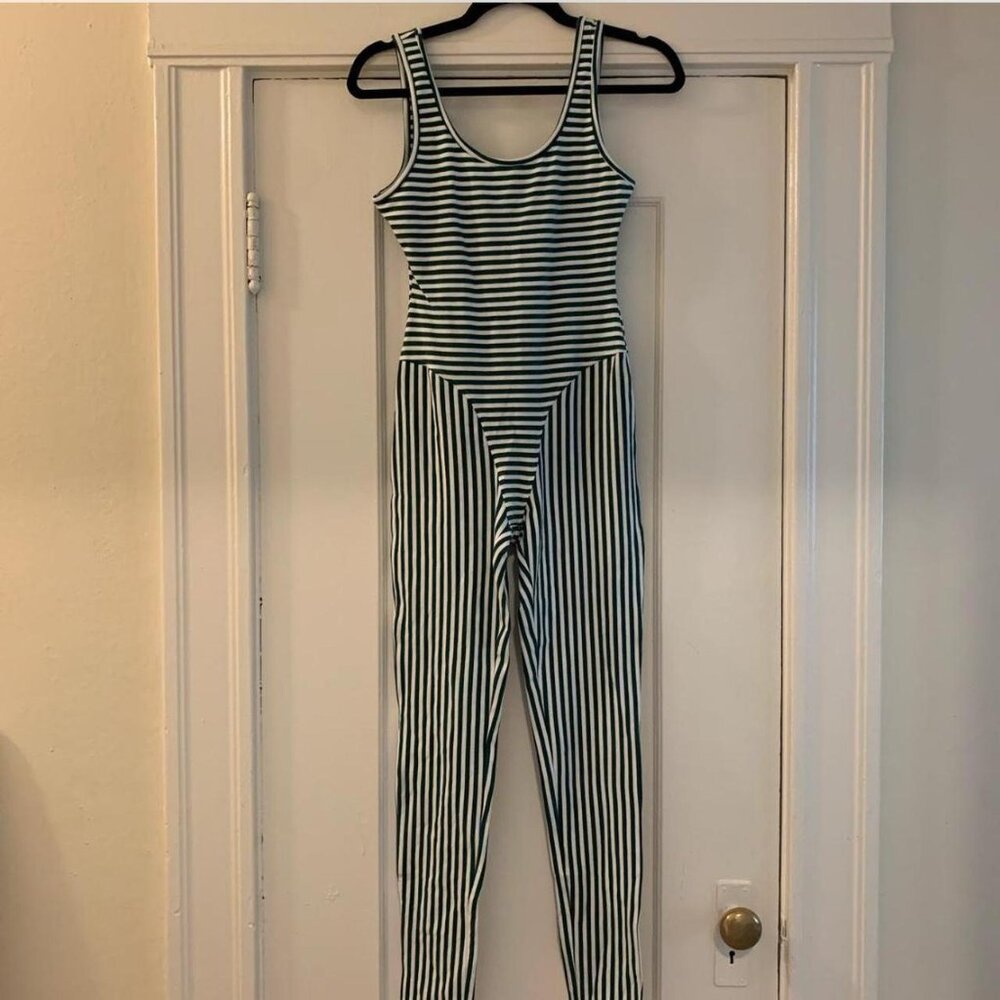 Fashion Brand Company by Penelope Gazin Green/White Jumpsuit Unitard Size XS NWT